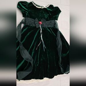 Elegant Kids' Velvet Costume Dress with Bow